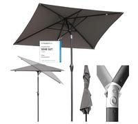 Sekey Sombrilla de Aluminio Rectangular 210x140 cm para Balcón, Jardín y Terraza - Protección UV 50+ con Ventilación, Material Reciclado (Certificado GRS)