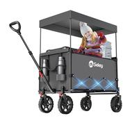 Sekey XXL Carro Playa Plegable con Techo 150L 150KG, Carro Plegable con Ruedas, Carrito Playa con Protección Solar para Playa Camping SE4018, Gris