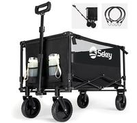 Sekey XXL Carro Plegable 160L 100KG, Carrito de Mano Plegable Apto para Terrenos Accidentados, Carro Transporte para Jardin Playa Camping Compras, XXL-Sieger 3011, Negro