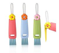 Sekfpnk Juego de 3 cepillos de limpieza de tapa para vasos, multifuncional, 3 en 1, cepillo de limpieza portátil en forma de pétalo, adecuado para esquinas y juntas en espiral (multicolor)