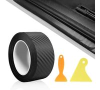 Sekfpnk Lámina de carbono para coche, 5 cm x 10 m, protección universal para umbrales de umbral de coche, con raspadores de plástico para la mayoría de modelos de coche, para proteger los bordes de