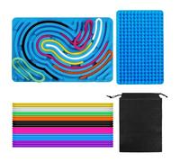 Sekfpnk Tablero sensorial de actividades, juguetes sensoriales de silicona con bolsa de viaje y 20 cuerdas, tablero sensorial para niños con autismo, TDAH y trastorno obsesivo-compulsivo