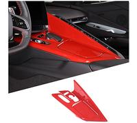 Sekhyna Cubierta de panel de cambio de marchas, ABS, 3 piezas, compatible con Chevrolet Corvette C8 Stingray 2020-2023, cubierta de panel de interruptor antideslizante (rojo)