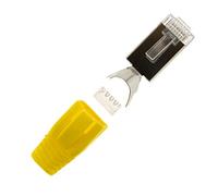 SeKi 10 Conectores de Red Amarillos Cat 7 6 A 5 RJ45 LAN, protección contra torceduras