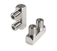 Seki 10 x F Hembra a F Hembra U Adaptador coaxial Acoplamiento 90 Grados Sat Antenas Conector para Receptor de TV LNB RG6 RG59 Cable U en Forma de Adaptador coaxial Cobre Set