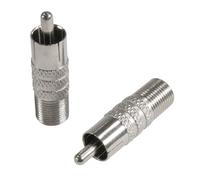 Seki 10 x F Hembra a RCA Macho Adaptador Adaptador de Antena coaxial para TV Audio Sat Cable Receptor RG6 RG59 F a RCA Conector Metal 10 Unidades