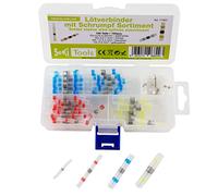 SeKi 17401 Surtido Soldadura 100 Piezas, 4 tamaños Diferentes con estaño en Tubo termorretráctil de 0,25-6,0 mm² Conector de Cable retráctil, Mezclado