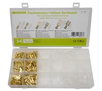 SeKi 17420 - Casquillos planos (600 piezas, 2,8 mm, 4,8 mm y 6,3 mm, conector plano, conector plano macho + hembra, incluye boquilla protectora, surtido, sin