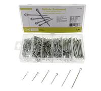 SeKi 17450 - Surtido de pasadores (555 piezas, acero galvanizado, diámetro de 1,6-4,0 mm, con caja surtida, pasador de seguridad, pasador de seguridad)