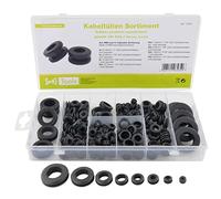SeKi 17473 Surtido de boquillas para cables (180 piezas, caucho), color negro