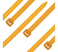SeKi Bridas de nailon PA6.6, 100 unidades, color naranja, 200 x 4,8 mm, resistentes a desgarros hasta 22,7 kg, nailon PA6.6, autoblocantes, juego de bridas para gestión de cables, hogar, taller e
