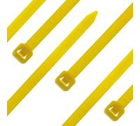 SeKi Bridas para cables, 100 unidades, color amarillo, 200 x 4,8 mm, resistentes a desgarros hasta 22,7 kg, nailon PA6.6, autoblocantes, juego de bridas para gestión de cables, hogar, taller e