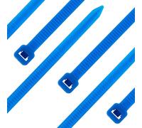 SeKi Bridas para cables, 100 unidades, color azul, 100 x 2,5 mm, resistentes a desgarros hasta 8,2 kg, nailon PA6.6, autobloqueante, juego de bridas para gestión de cables, hogar, taller e industria