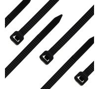 SeKi Bridas para cables - 100 unidades - Negro 200 x 3,6 mm resistente hasta 19 kg - Nylon PA6.6 - Autobloqueo - Juego de bridas para gestión de cables, hogar, taller e industria