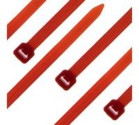 SeKi Bridas para cables - 100 unidades - Rojo 150 x 3,6 mm resistente a desgarros hasta 19 kg - Nylon PA6.6 - Autobloqueo - Juego de bridas para gestión de cables, hogar, taller e industria