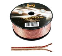 SeKi Cable de altavoz 2 x 0,50 mm2 - 100 m - transparente - CCA - Cable de audio - Cable de caja