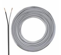 SeKi Cable de altavoz 2 x 0,50 mm2 - 25 m - blanco - CCA - Cable de audio - Cable de caja