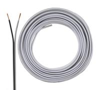 SeKi Cable de altavoz 2 x 0,75 mm2 - 10 m - blanco - CCA - Cable de audio - Cable de caja