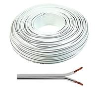 SeKi Cable de altavoz 2 x 2,50 mm2 - 50 m - blanco - CCA - Cable de audio - Cable de caja