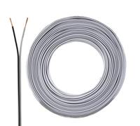SeKi Cable para altavoz (2 x 0,75 mm², 25 m, CCA, cable de audio), color blanco