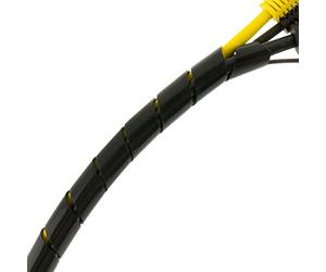 SeKi Cinta en Espiral de 12 - 75 mm, 10 Metros, Negro, Flexible, protección para Cables