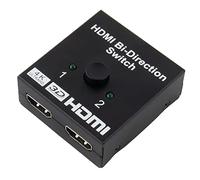 SeKi Conmutador HDMI 2 en 1; conmutador/Divisor HDMI bidireccional; 4K @ 60 Hz HDR HDCP2.3 3D para BLU-Ray Xbox PS4 PS5 Roku Fire Stick HDTV Monitor - Negro