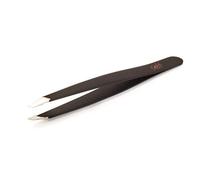 Seki EDGE SS-500 | Made in Japan | Pinzas profesionales con punta oblicua | punta de precisión afilada a mano, acero inoxidable templado dos veces | revestimiento negro de resina sintética | 9,5 cm