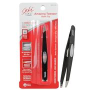 SEKI EDGE SS-518 Amazing Pinzas - Punta inclinada de acero inoxidable, color negro