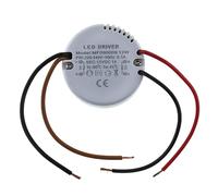 SeKi Fuente de alimentación empotrada redonda 12 V 12 W / 1 amperio LED fuente de alimentación controlador, transformador balasto - Ø x H 55 x 23 mm cabe en latas empotradas
