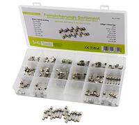 SeKi 317024 Fusibles (5 x 20 mm, 160 Piezas, 16 Tipos flink+8 x Lentes) 0,8 A, 1,25 A, 1,6 A, 2,5 A, 3,15 A, 4 A y 6,3 A, Transparente