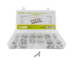 SeKi Fusibles de cerámica (160 piezas, 5 x 20, surtido de 160 piezas, 16 tipos; 8 fusibles rápidos + 8 fusibles de 0,5 A, 1 A, 1,6 A, 2 A, 3,15 A, 5 A, 6,3 A y 10 A), fusible de tubo de vidrio