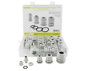 SeKi Gland - Juego de 40 prendas, M12, M16, M25 y M25, incluye contratuerca y anillo de sellado; IP68 resistente al agua, cable de plástico Gland