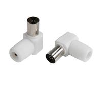 Seki IEC - Juego de 10 adaptadores de Antena para Antena de TV, Cable coaxial, Receptor y Sistemas de satélite, Ahorro de Espacio 90° para una transmisión de señal Estable