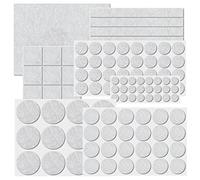 SeKi Juego de 106 Almohadillas de Fieltro (rectangulares/Redondas), en Color Blanco, Autoadhesivas, de Fieltro, para Muebles, protección para Tus Muebles y sillas, Adecuado para Todos los Suelos.
