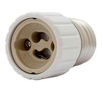 SeKi Juego de 4 adaptadores de casquillo E27 a casquillo GU10; para bombillas LED halógenas y de bajo consumo