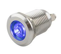 SeKi Lámpara indicadora LED de 12 mm en azul, 6-24 V, acero inoxidable V2A, luz indicadora, indicador de encendido, indicador de funcionamiento