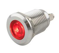 SeKi Luz indicadora LED de 12 mm en rojo, 6 - 24 V; acero inoxidable V2A - Lámpara indicadora, indicador, lámpara de control, indicador de funcionamiento