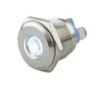 SeKi Luz indicadora LED de 16 mm, 6 - 24 V, acero inoxidable V2A, luz indicadora, indicador, luz de control, indicador de funcionamiento