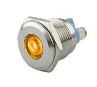 SeKi Luz indicadora LED de 16 mm en amarillo, 6-24 V, acero inoxidable V2A, luz indicadora, indicador, indicador de funcionamiento