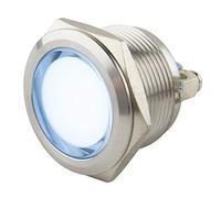 SeKi Luz indicadora LED de 22 mm en blanco, 6-24 V, acero inoxidable V2A, luz indicadora, indicador de funcionamiento, luz blanca fría