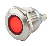 SeKi Luz LED de control V2A, acero inoxidable, 19 mm de diámetro, indicador IP67, color rojo