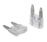 SeKi Mini fusibles planos 25 A, color blanco, fusible de 32 V/CC, fusible plano, barco, remolque, camión, caravana, 5 unidades