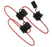 SeKi Portafusibles (3 unidades, 1,5 mm², AWG16, para fusibles planos estándar, resistente al agua, 30 cm de largo, hasta 32 V, para coche, camión, barco