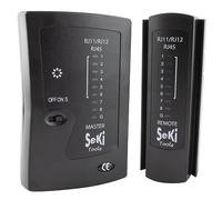 SeKi Probador de red para RJ11 RJ12 RJ45 cable de red ISDN LAN cable de remisión, probador de cables, comprobador de cables - Negro para probar y comprobar LAN y cables de conexión