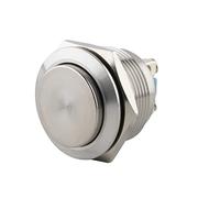 SeKi Pulsador de acero inoxidable, diámetro de 22 mm, forma de cabeza sobresaliente, conexión roscada; pulsador de timbre