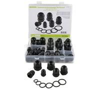 SeKi RAL9005 - Juego de prensaestopas para Cables (50 Piezas), Color Negro