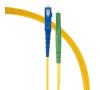 SeKi Simplex LC/APC - Cable de fibra óptica (0,5 m, 8° a conector SC/UPC, 9/125 μm, OS2, cable de fibra óptica, LSZH, color amarillo, monomodo)