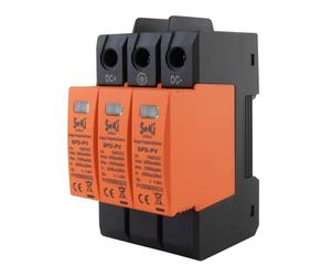 SeKi T1 + T2 3P Protección contra sobretensiones para Solar PV; 1000 V CC, 40 kA para carril DIN Clase de protección B + C (T1 + T2)