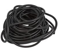 SeKi Tubo Corrugado Flexible de 7,0 mm de diámetro Interior, 20 Metros, ranurado, Abierto, protección contra martas, Tubo vacío, Protector de Cable, Negro, diámetro Interior de 7,0 mm