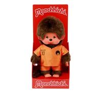 Sekiguchi 253883-Original Monchhichi niño Jugador de fútbol, Peluche Altura Aprox. de Felpa marrón, Multicolor, 20 cm (253883)